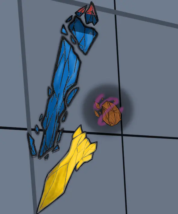 The status bars that help indicate player health, shield, mana, and current ability. When the player gets hit they see how the hit affected them with the deteoration bar.