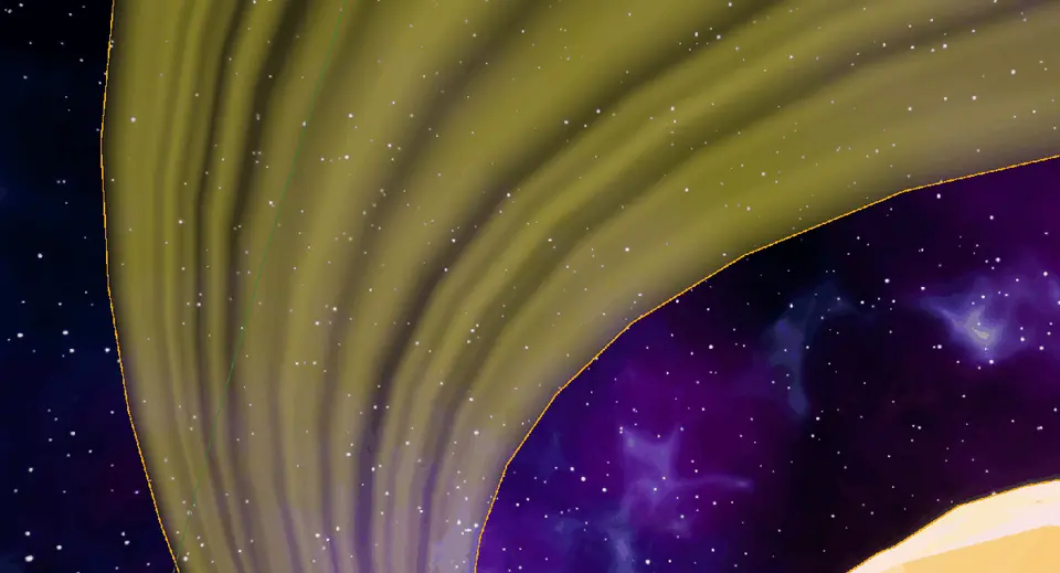 Planetary rings animating across.